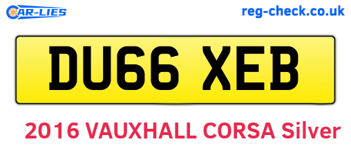 DU66XEB are the vehicle registration plates.