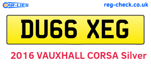DU66XEG are the vehicle registration plates.