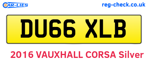 DU66XLB are the vehicle registration plates.