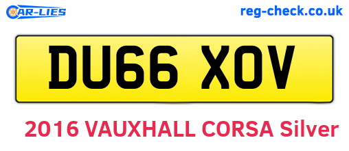 DU66XOV are the vehicle registration plates.