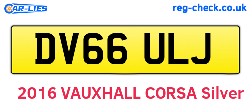 DV66ULJ are the vehicle registration plates.