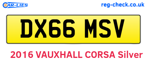 DX66MSV are the vehicle registration plates.