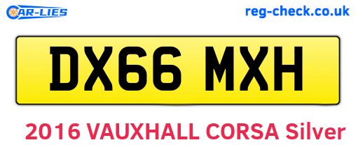 DX66MXH are the vehicle registration plates.