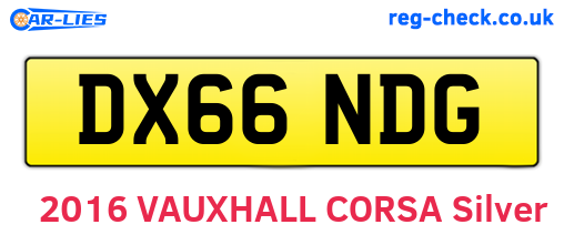DX66NDG are the vehicle registration plates.