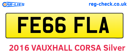 FE66FLA are the vehicle registration plates.