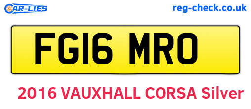 FG16MRO are the vehicle registration plates.