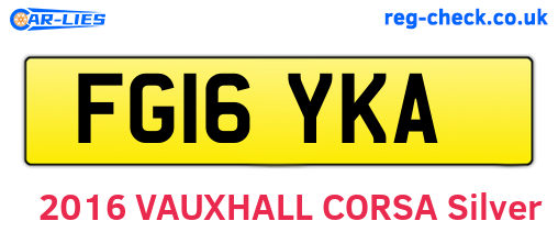FG16YKA are the vehicle registration plates.