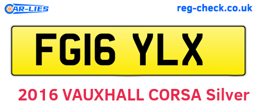 FG16YLX are the vehicle registration plates.
