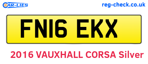 FN16EKX are the vehicle registration plates.