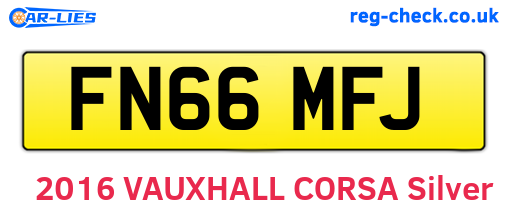 FN66MFJ are the vehicle registration plates.