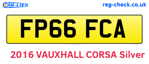 FP66FCA are the vehicle registration plates.