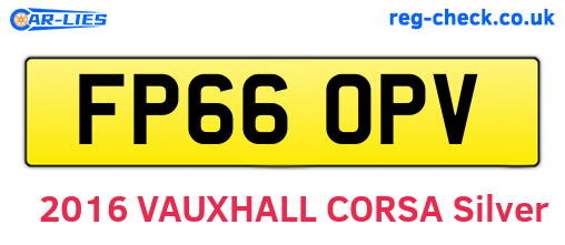 FP66OPV are the vehicle registration plates.