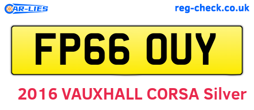 FP66OUY are the vehicle registration plates.