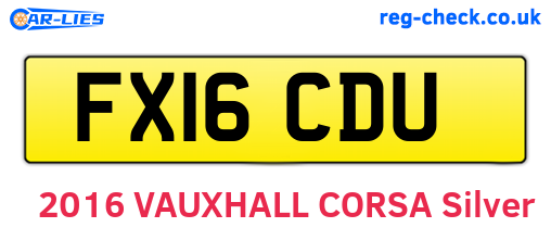 FX16CDU are the vehicle registration plates.