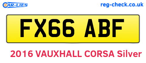 FX66ABF are the vehicle registration plates.