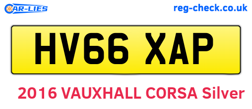 HV66XAP are the vehicle registration plates.