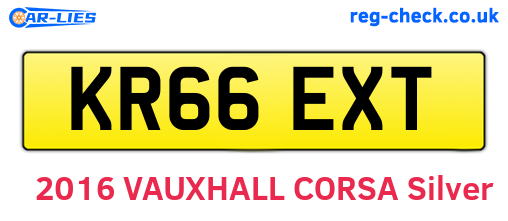KR66EXT are the vehicle registration plates.