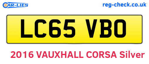 LC65VBO are the vehicle registration plates.