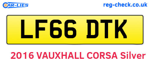 LF66DTK are the vehicle registration plates.