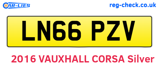 LN66PZV are the vehicle registration plates.