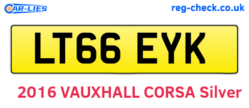 LT66EYK are the vehicle registration plates.