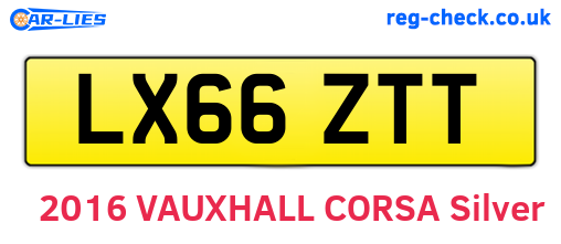 LX66ZTT are the vehicle registration plates.