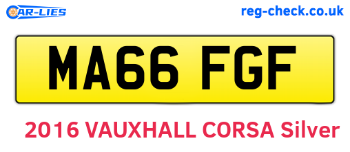 MA66FGF are the vehicle registration plates.