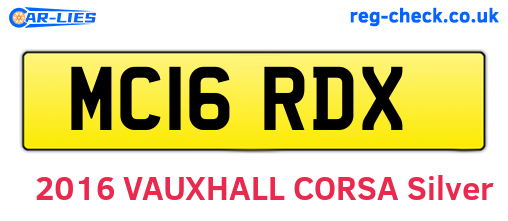 MC16RDX are the vehicle registration plates.