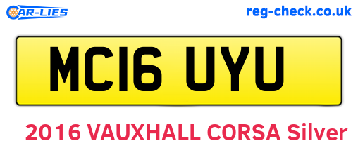 MC16UYU are the vehicle registration plates.