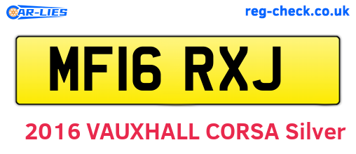 MF16RXJ are the vehicle registration plates.