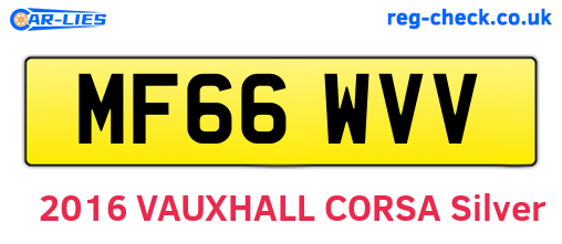 MF66WVV are the vehicle registration plates.
