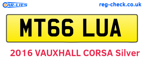 MT66LUA are the vehicle registration plates.