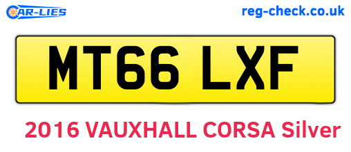 MT66LXF are the vehicle registration plates.