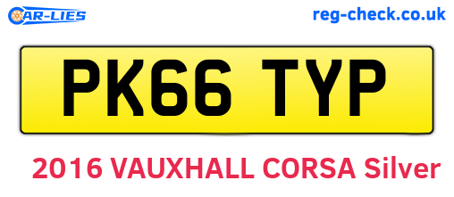 PK66TYP are the vehicle registration plates.