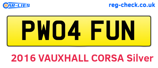 PW04FUN are the vehicle registration plates.