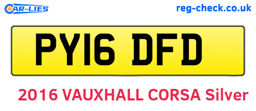 PY16DFD are the vehicle registration plates.