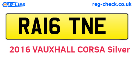 RA16TNE are the vehicle registration plates.
