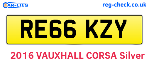 RE66KZY are the vehicle registration plates.