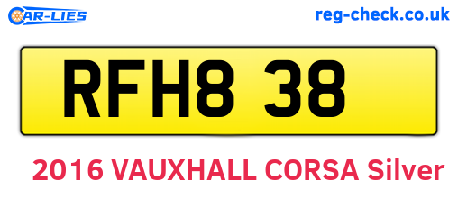 RFH838 are the vehicle registration plates.