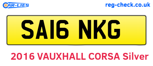 SA16NKG are the vehicle registration plates.