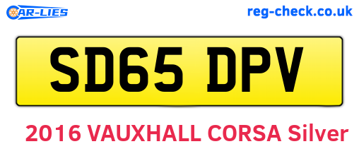 SD65DPV are the vehicle registration plates.