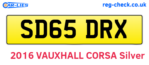 SD65DRX are the vehicle registration plates.