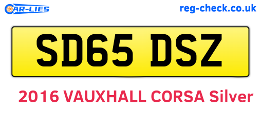 SD65DSZ are the vehicle registration plates.