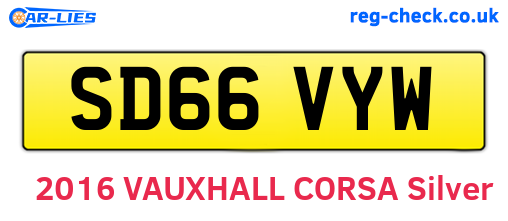 SD66VYW are the vehicle registration plates.