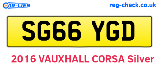 SG66YGD are the vehicle registration plates.