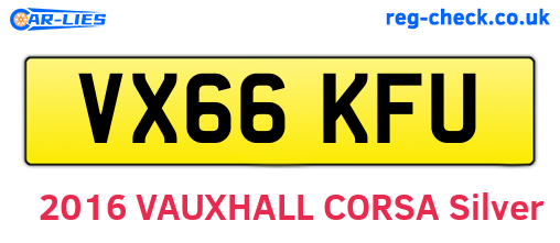 VX66KFU are the vehicle registration plates.