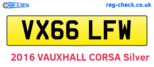 VX66LFW are the vehicle registration plates.