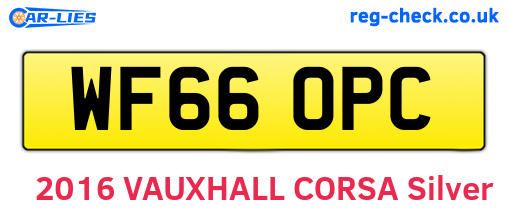WF66OPC are the vehicle registration plates.