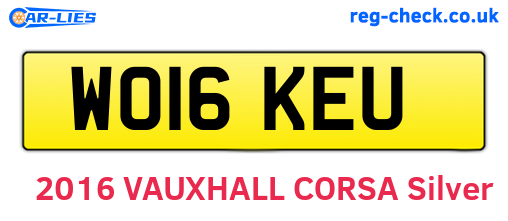 WO16KEU are the vehicle registration plates.