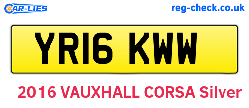 YR16KWW are the vehicle registration plates.